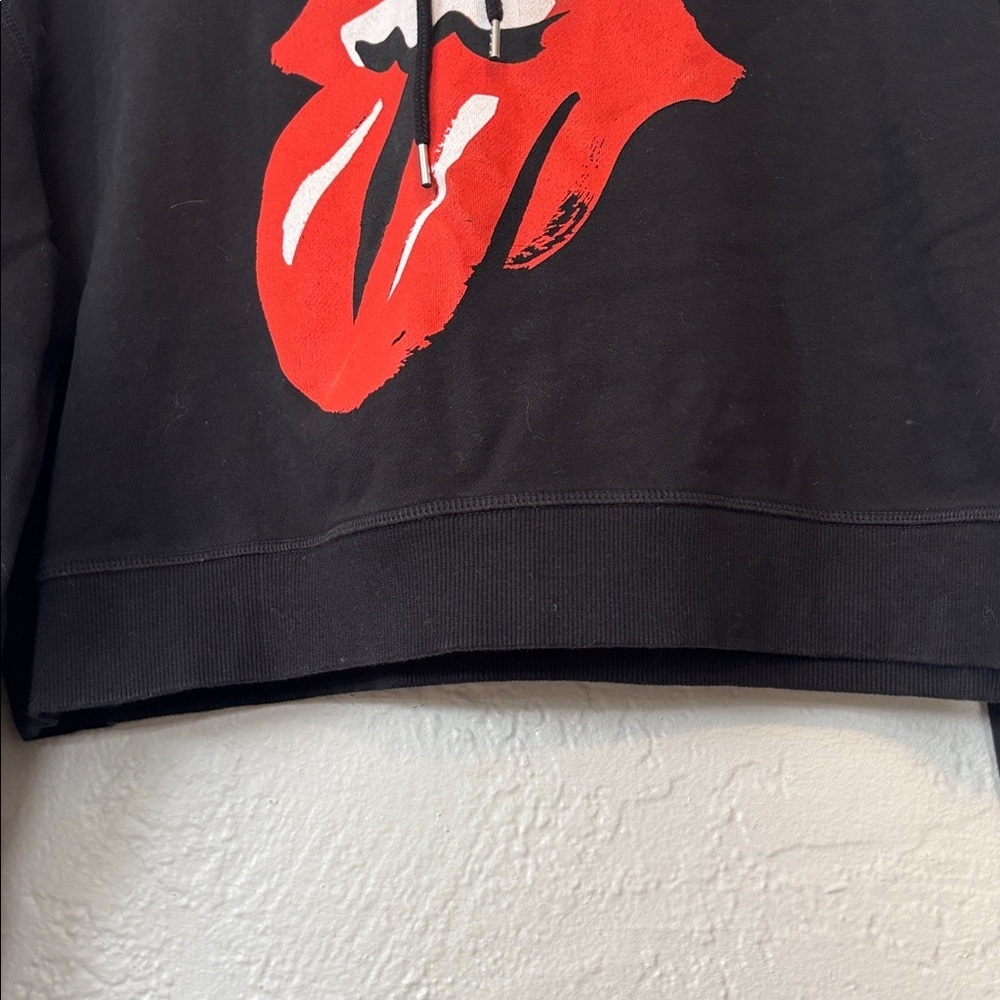 The Rolling Stones Cropped Fleece Graphic Concert Hoodie Sweatshirt L - Picture 5 of 7
